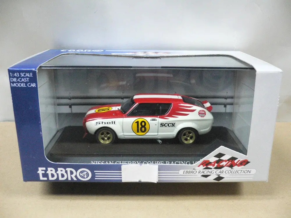 Ebbro 1/43 Nissan Cherry Coupe Ts Racing 1973 White Red #18 (43624) (Piu) 1