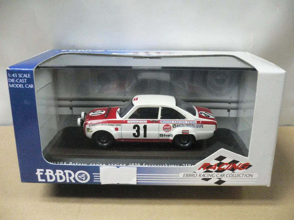Ebbro 1/43 Mazda Rotary Coupe Racing 1970 Spa Francorchamps 24 Hours White Red #31 (43537) (Piu) 1