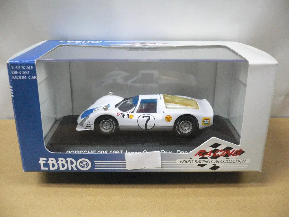 Ebbro 1/43 Porsche 906 Carrera 6 1967 Japan Grand Prix White Blue #7 (43373) 1