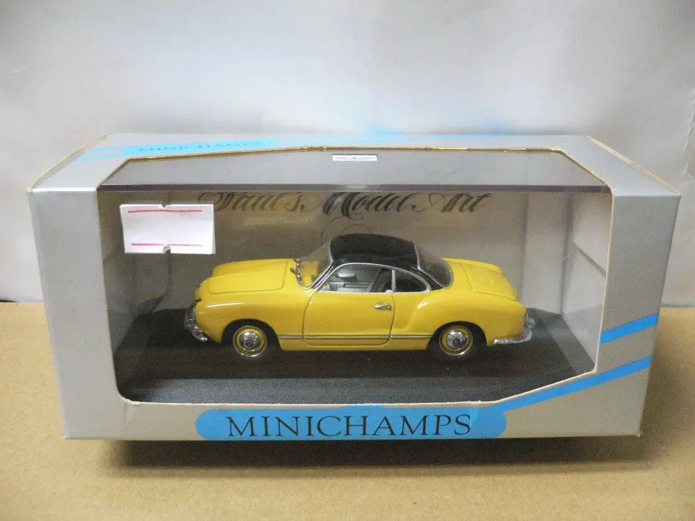 Minichamps 1/43 Karmann Ghia Coupe 1955-1959 Yellow Black (Min 005004) (00141) (Wkg) 1