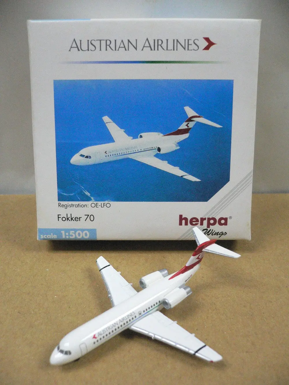Herpa Wings 1/500 Austrian Airlines Fokker 70 Oe-Lfo (509268) (Pa0) 1