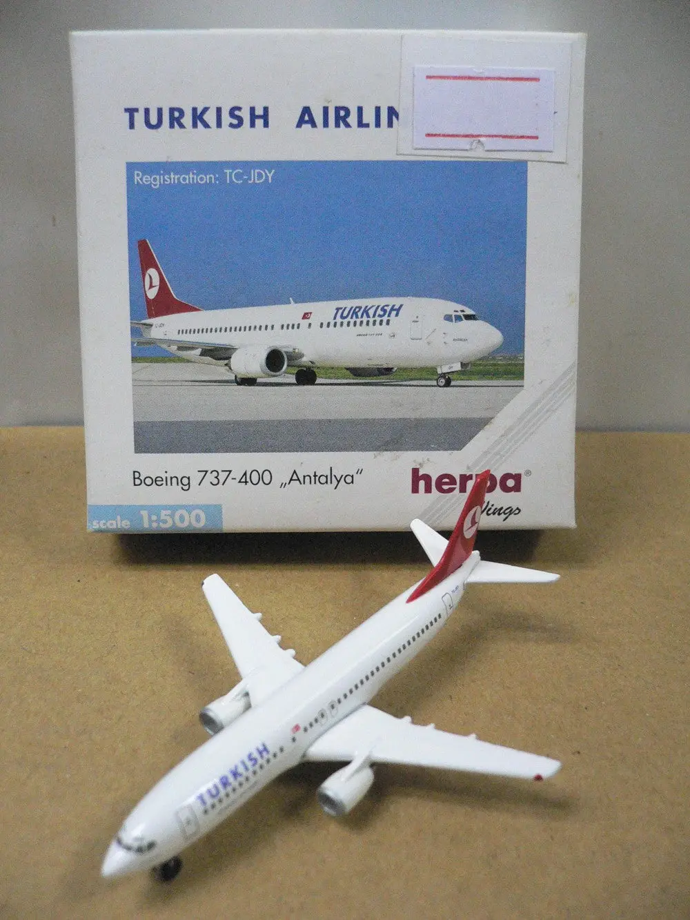 Herpa Wings 1/500 Turkish Airlines Boeing 737-400 Antalya Tc-Jdy (501316) (Pa0) 1