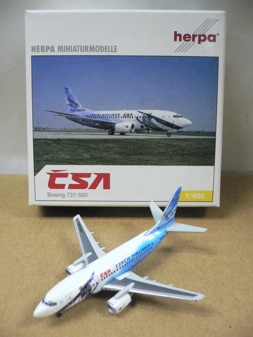 Herpa 1/400 Csa Czech Airlines Boeing 737-500 Ok-Dgl (560979) (Pa0) 1