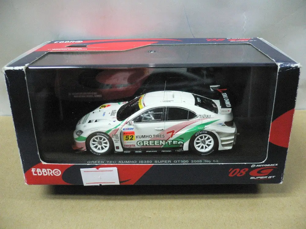 Ebbro 1/43 Toyota Lexus Is350 Green Tec Kumho Super Gt300 2008 White #52 (44066) (Piu103) 1