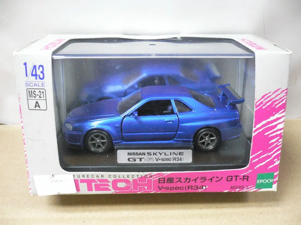 Mtech 1/43 Nissan Skyline Gtr V-Spec R34 Blue (Ms-21-A) (46580) (Piu) 1