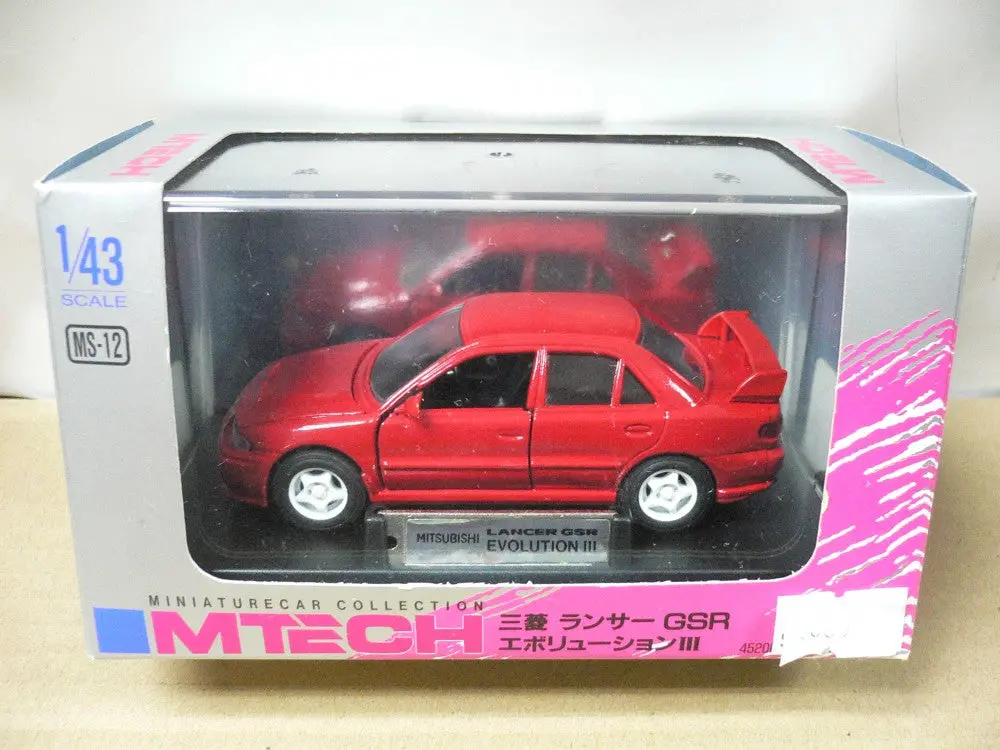 Mtech 1/43 Mitsubishi Lancer Gsr Evolution Iii Red (Ms-12) (45200) (Piu) 2