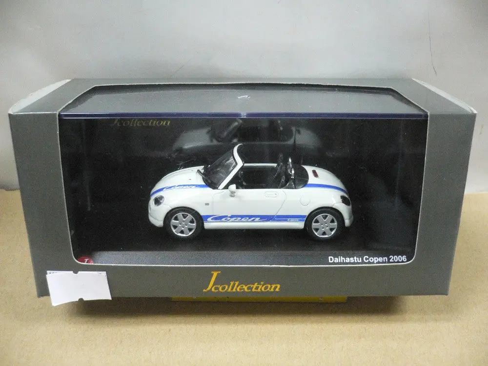 Kyosho Jcollection 1/43 Daihatsu Copen 2006 White With Blue Stripe (Jc30082wb) (10456) (Piu/P74-80) 1