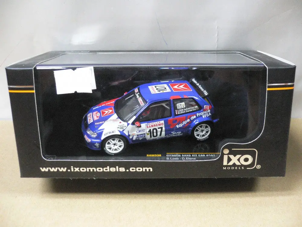 Ixo 1/43 Citroen Saxo Kit Car Rally Sanremo 1999 S.Loeb D.Elena #107 (Ram336) (31552) (C703-591-159) 1
