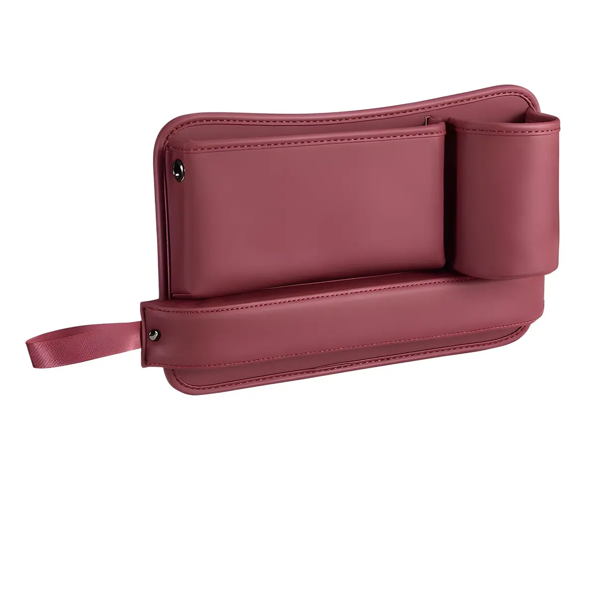 Pu Leather Car Seat Gap Filler Organizer & Cup Holder (Maroon) 1