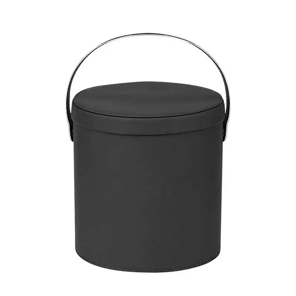 Pu Leather Trash Can Organizer Waterproof Storage Box With Lid 1