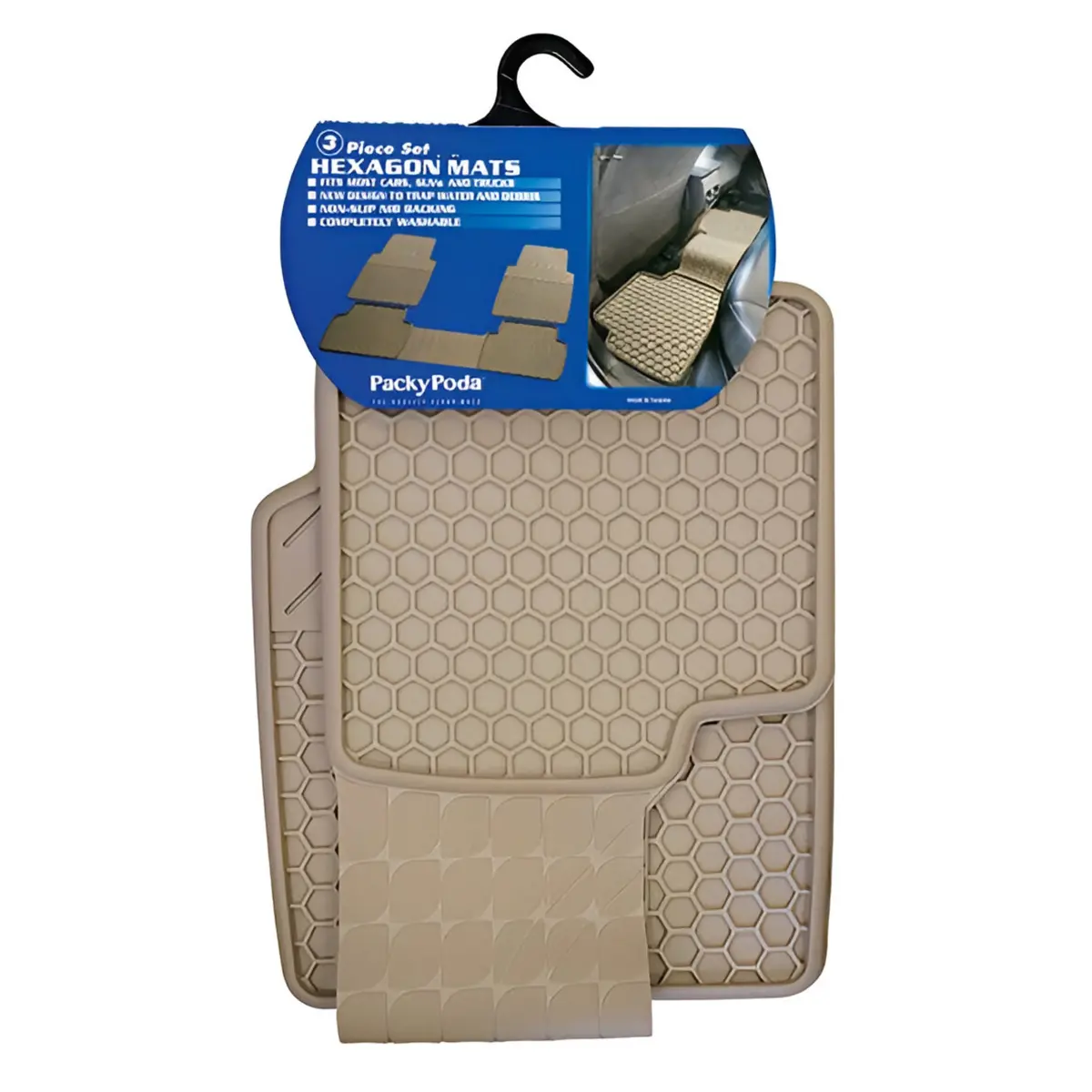 Packy Poda Hexagon Car Mats – 3Pcs (Made In Taiwan) 2