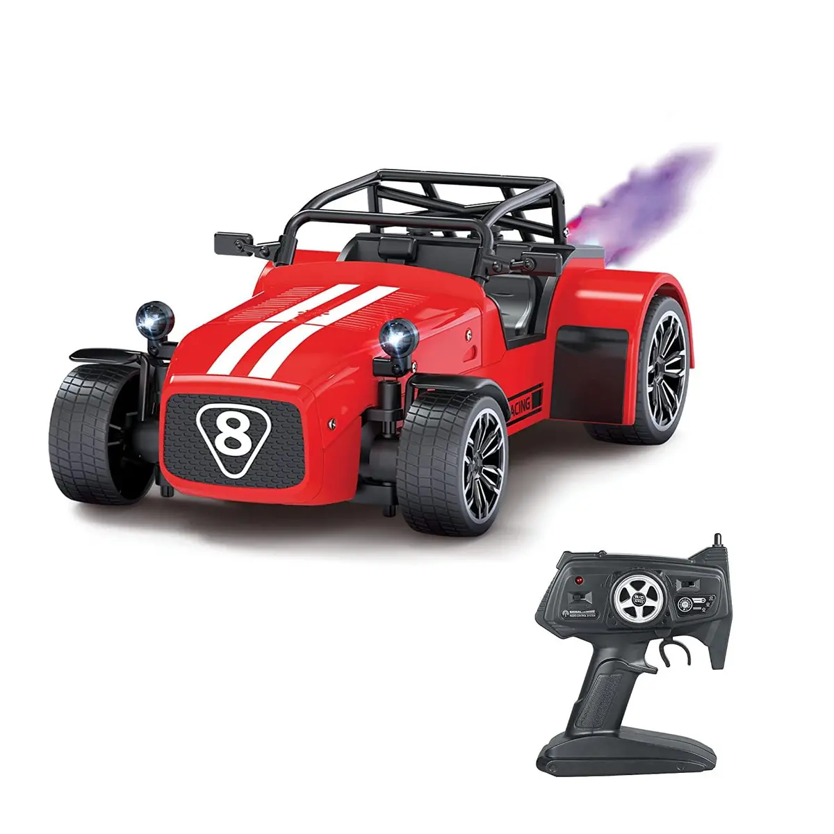 Playzu Classic Remote Control Die Cast With Mist Spray Racing Car – Red 1