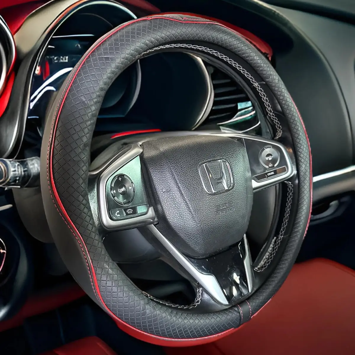 Premium Pu Leather Steering Wheel Cover 1