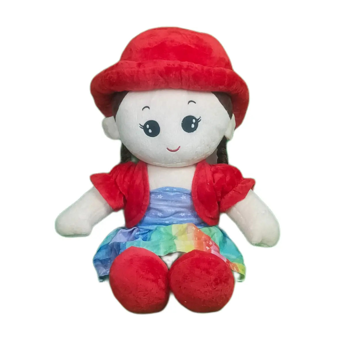 Play Hour Rag Doll Plush Soft Toy Wearing Red Cap For Ages 3 Years And Up, 60Cm 1