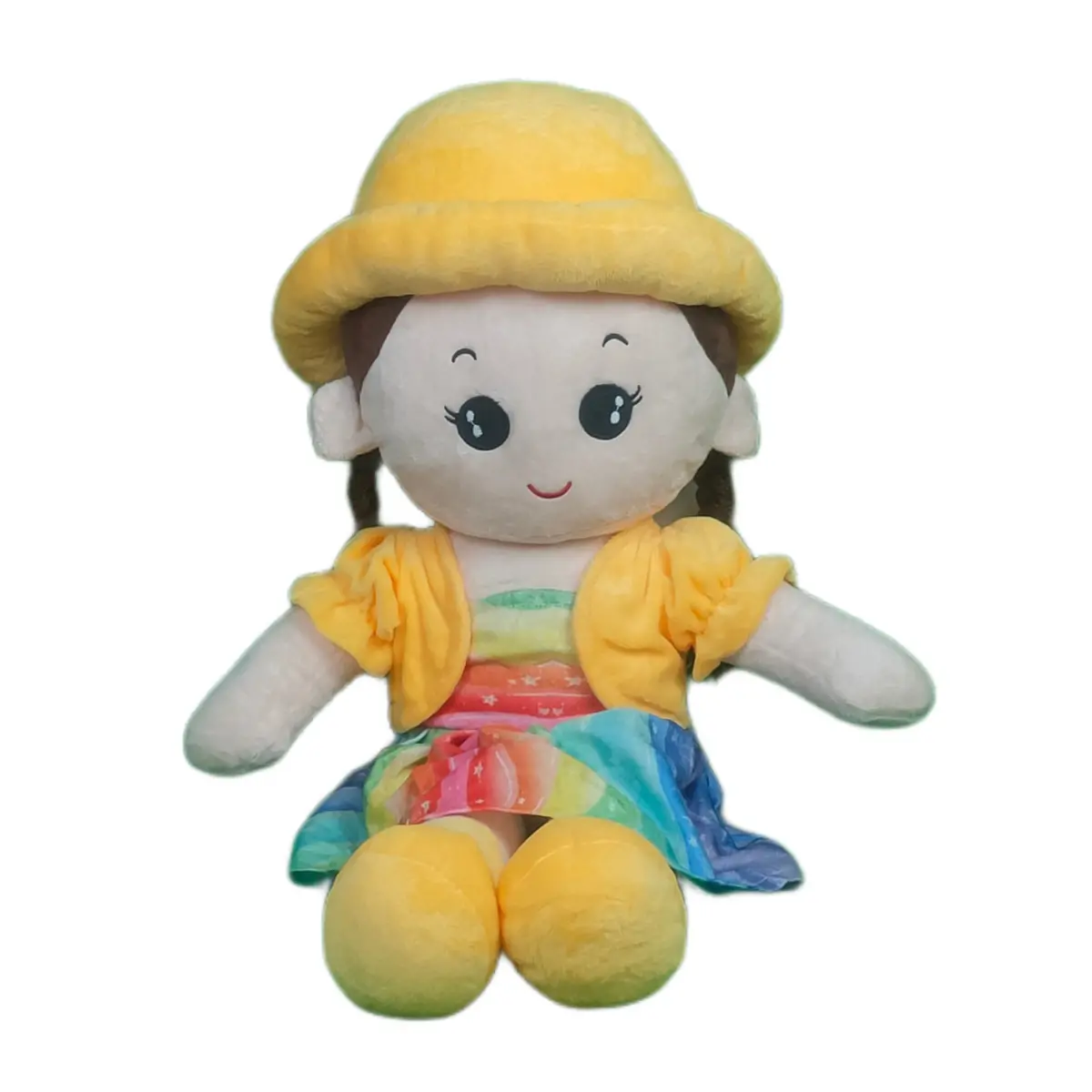 Play Hour Rag Doll Plush Soft Toy Wearing Yellow Cap For Ages 3 Years And Up, 60Cm 1