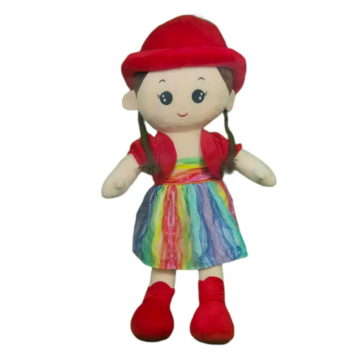 Play Hour Rag Doll Plush Soft Toy Wearing Yellow Red For Ages 3 Years And Up, 90Cm 1