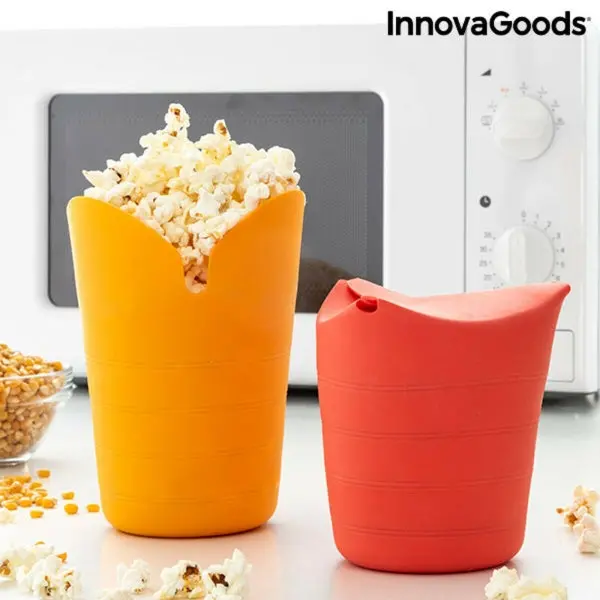 Popcorn Box (2 Pieces) Made Of Foldable Silicone - Prepare In The Microwave 1