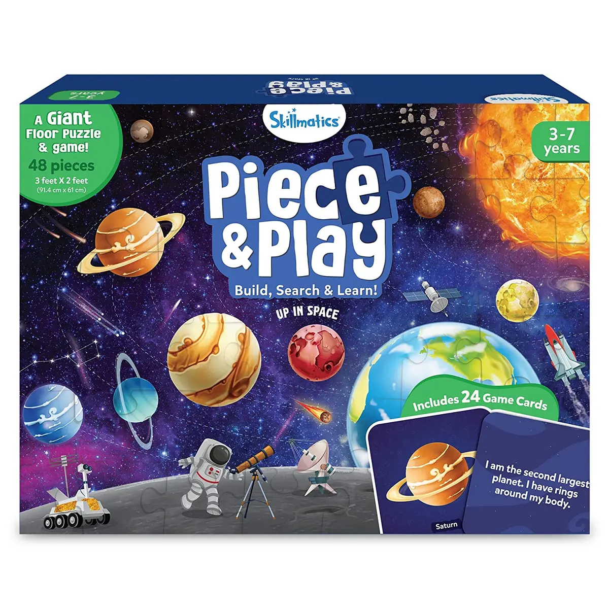 Skillmatics Piece & Play Up In Space - Educational Floor Puzzle & Game For Ages 3-7 Years 1