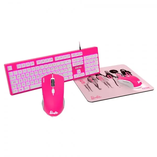"Kandy" Keyboard &Amp; Mouse With Mouse Pad - Pink 3-In-1 Set By Barbie 1