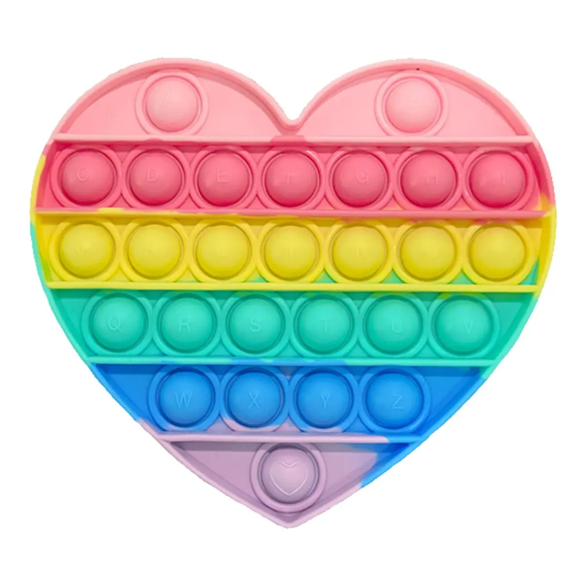 Fidget Toys - Rainbow Push Pop Bubble Heart (12 Cm) - Playable In The Water 1