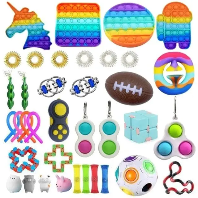 Fidget Toys "Maico" Play Set (34 Pieces) - Ball, Bubble &Amp; Much More 1