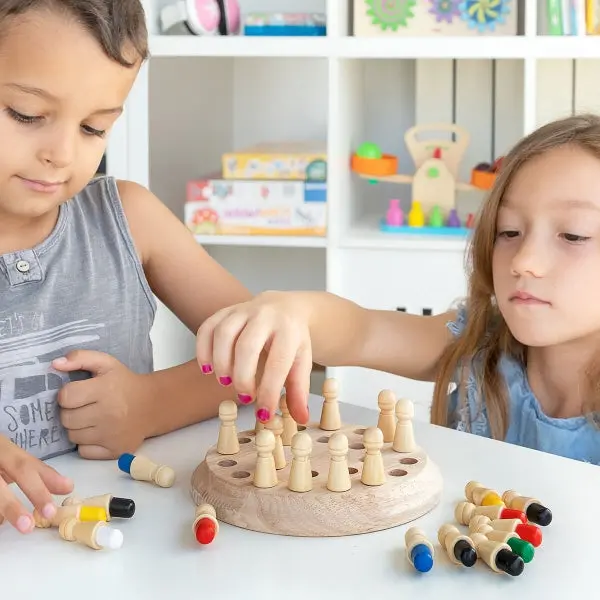 Spiel "Memory-Schach" Aus Holz - Spielspaß Und Pädagogik 1