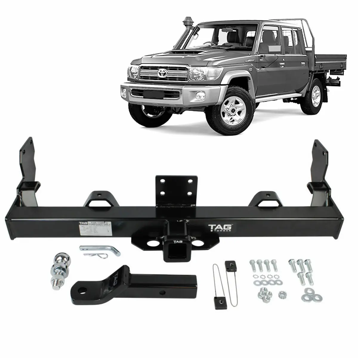 Tag Heavy Duty Towbar For Toyota Landcruiser 75 Series / 79 Series. Single Cab Models Only 1985-07/2012. 1