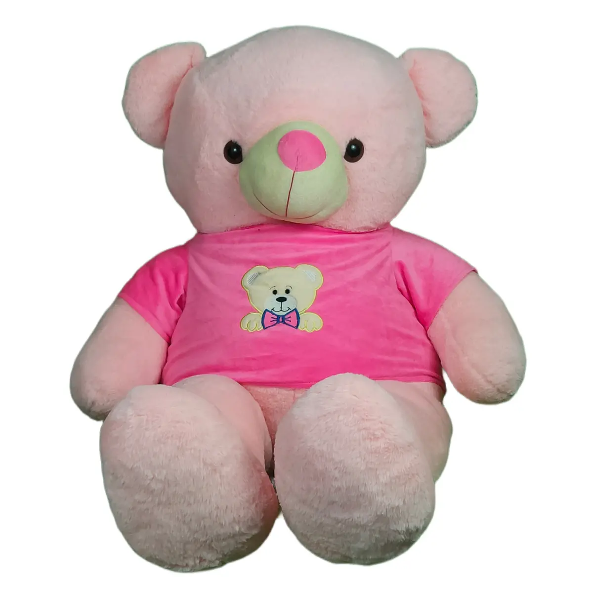 Play Hour Teddy Bear Plush Soft Toy Wearing Pink T-Shirt For Ages 3 Years And Up - Pink, 120Cm 1