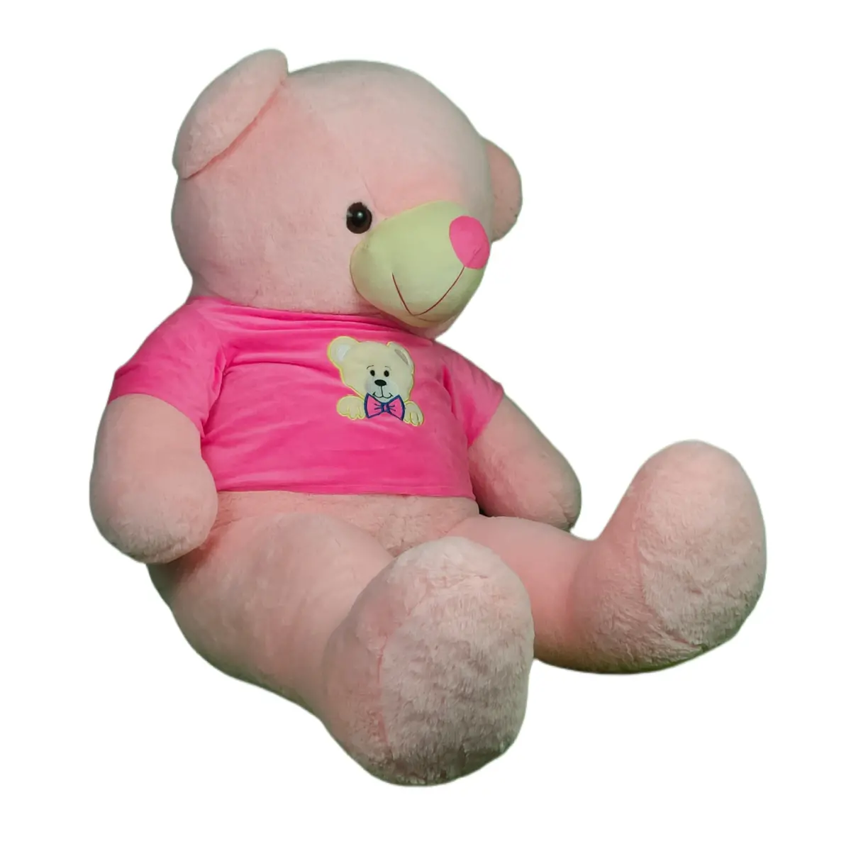 Play Hour Teddy Bear Plush Soft Toy Wearing Pink T-Shirt For Ages 3 Years And Up - Pink, 120Cm 2