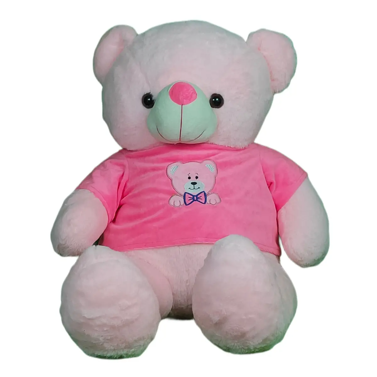Play Hour Teddy Bear Plush Soft Toy Wearing Pink T-Shirt For Ages 3 Years And Up - Pink, 95Cm 1