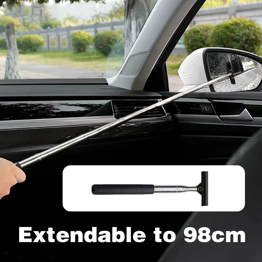 Telescopic Rearview Mirror Squeegee Metal Wiper 1
