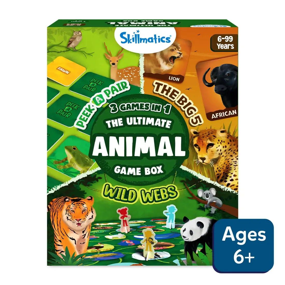 Skillmatics 3In1 The Ultimate Animal Game Box Board Games For Ages 6+ 1