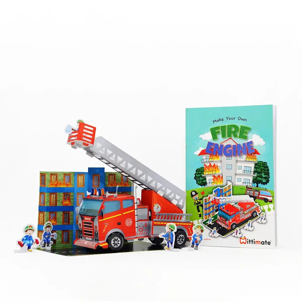 Mittimate Fire Engine Model Construction Book For Kids Age 8 To 12 Year Old I Make Your Own 3D Paper Model I Fun & Diy Book For Children 1