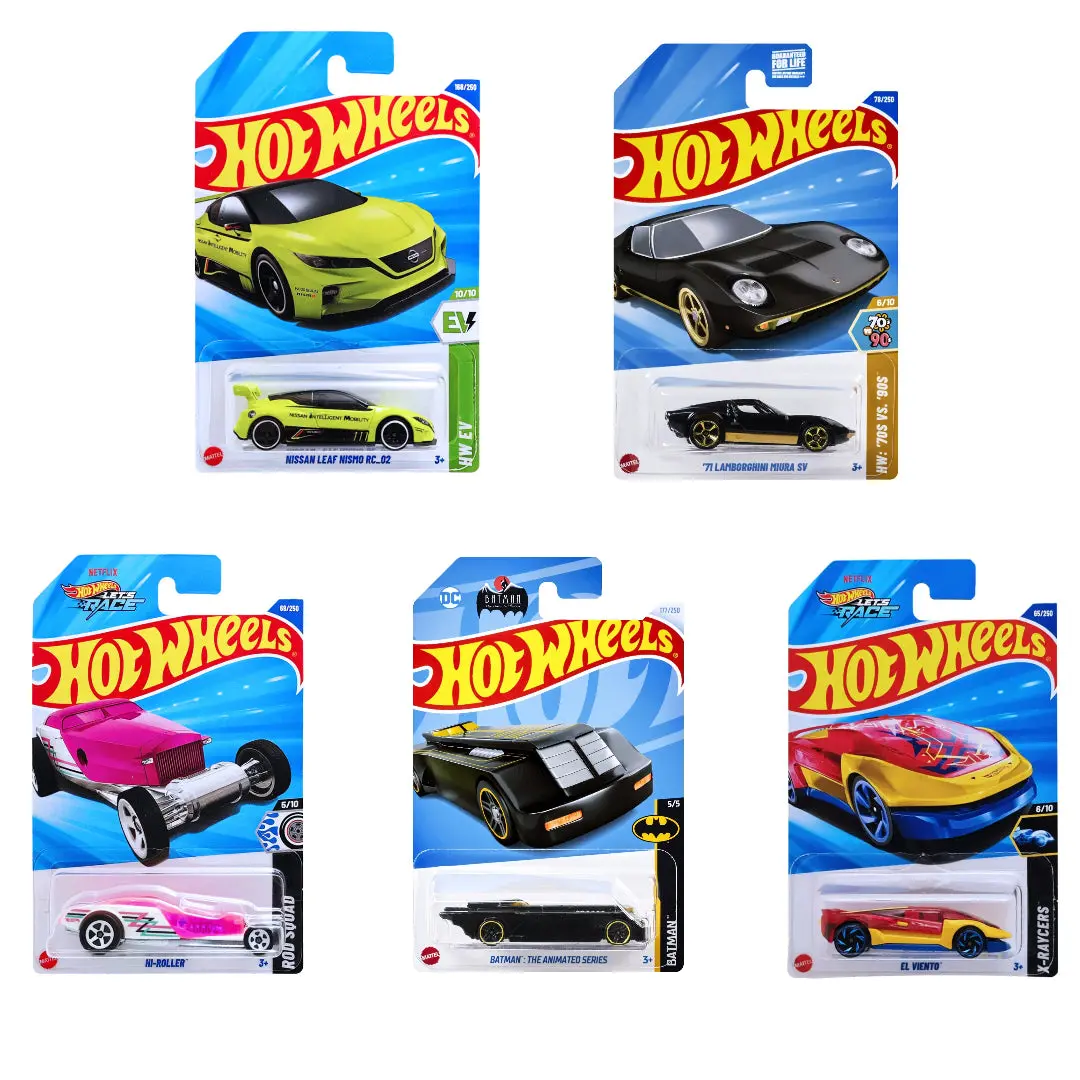 Hot Wheels Basic Car J Case 2025 Wave Two Pack Of 5 Mainlines For Collectors 1