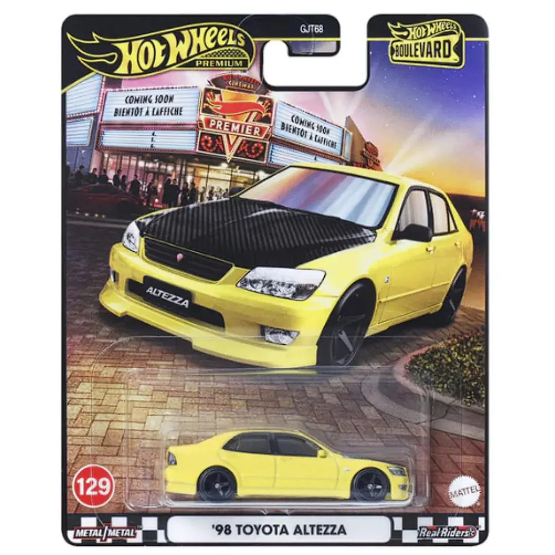 Hot Wheels Premium Boulevard 98 Toyota Altezza 1:64 Scale Sports Car With Full Metal Body Construction & Real Riders Tires For Collectors 1