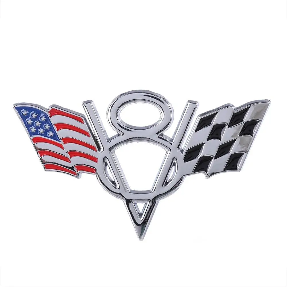 V8 Flag 3D Badge Sticker 1