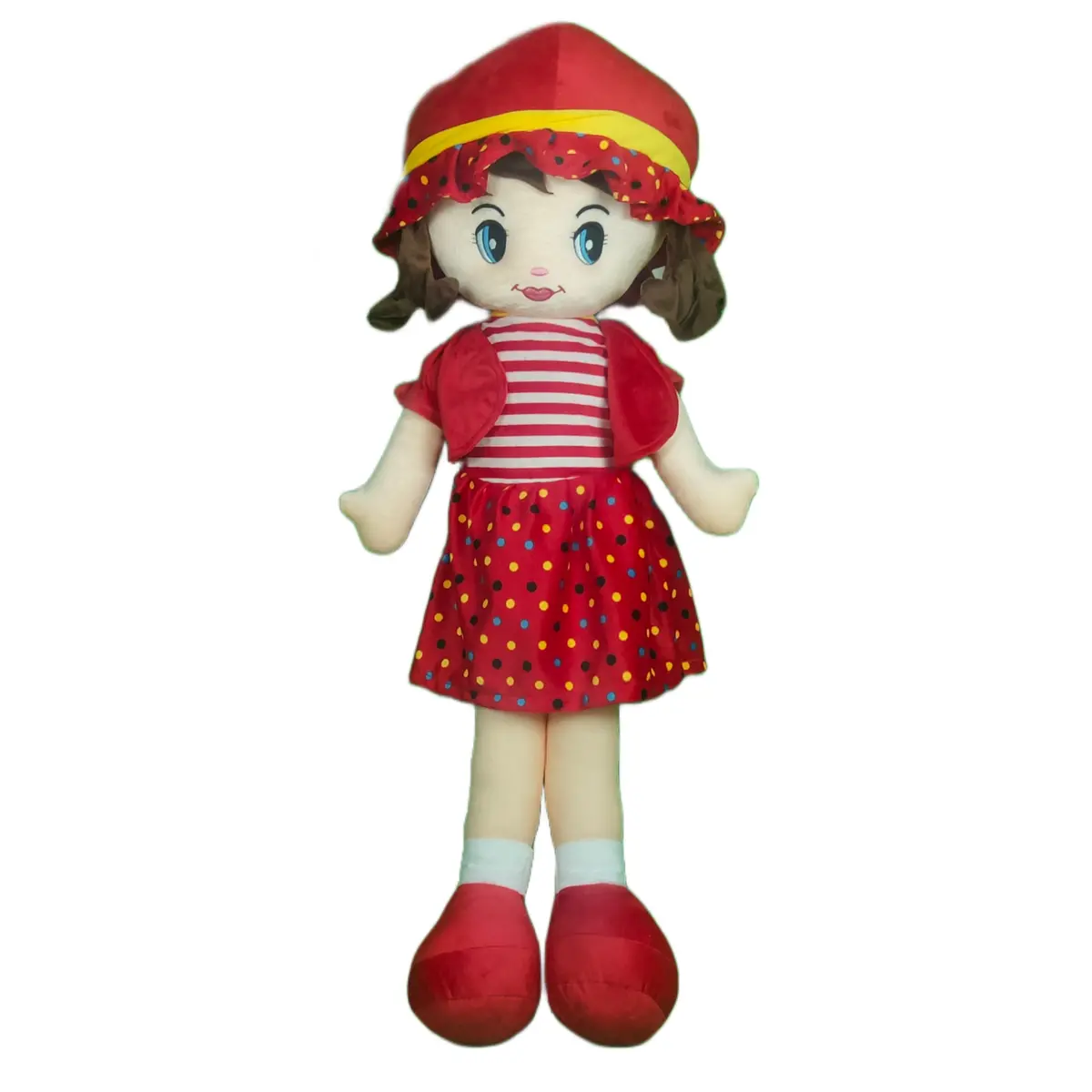 Play Hour Winky Rag Doll Plush Soft Toy Wearing Red Dress For Ages 3 Years And Up, 100Cm 1