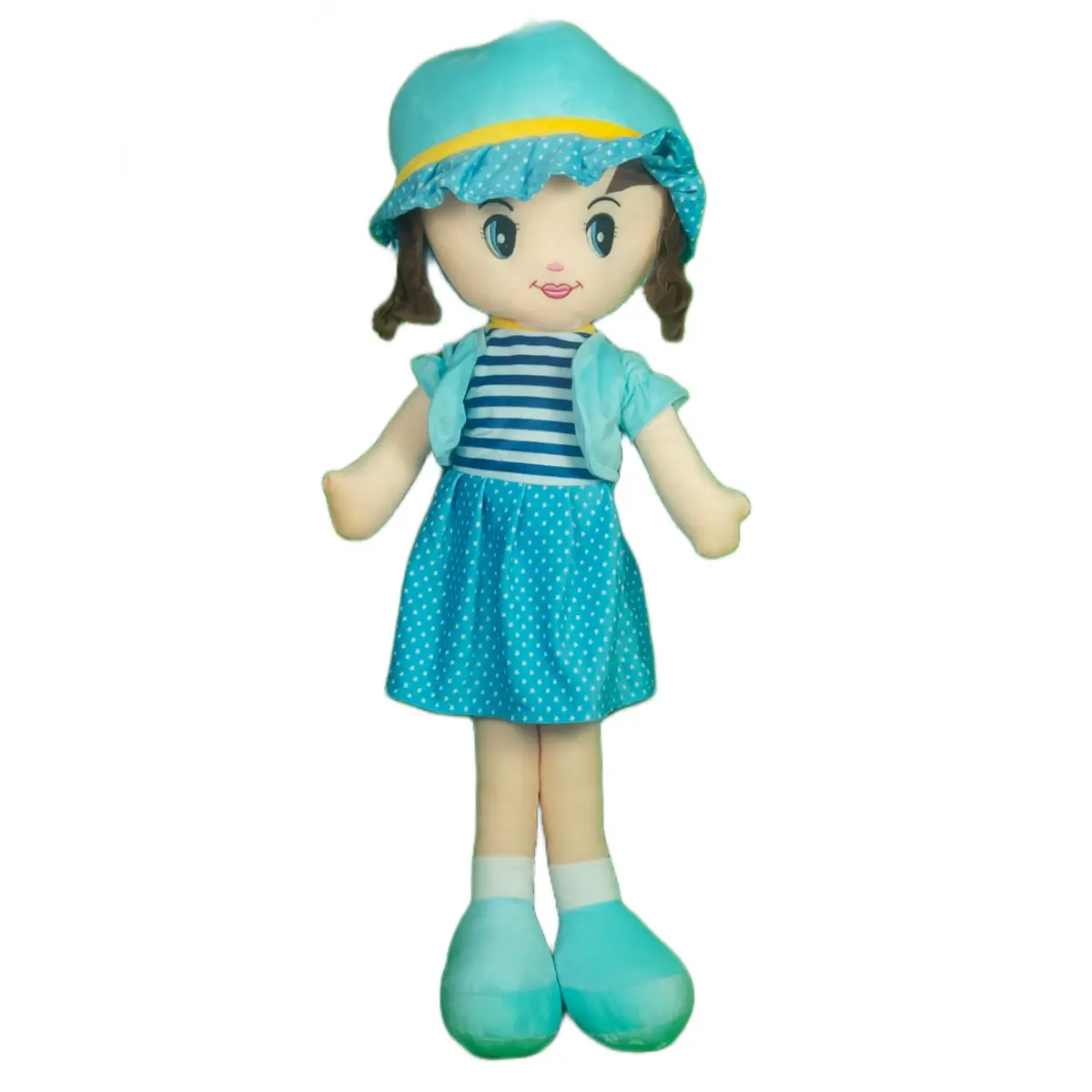 Play Hour Winky Rag Doll Plush Soft Toy Wearing Sky Dress For Ages 3 Years And Up, 100Cm 1
