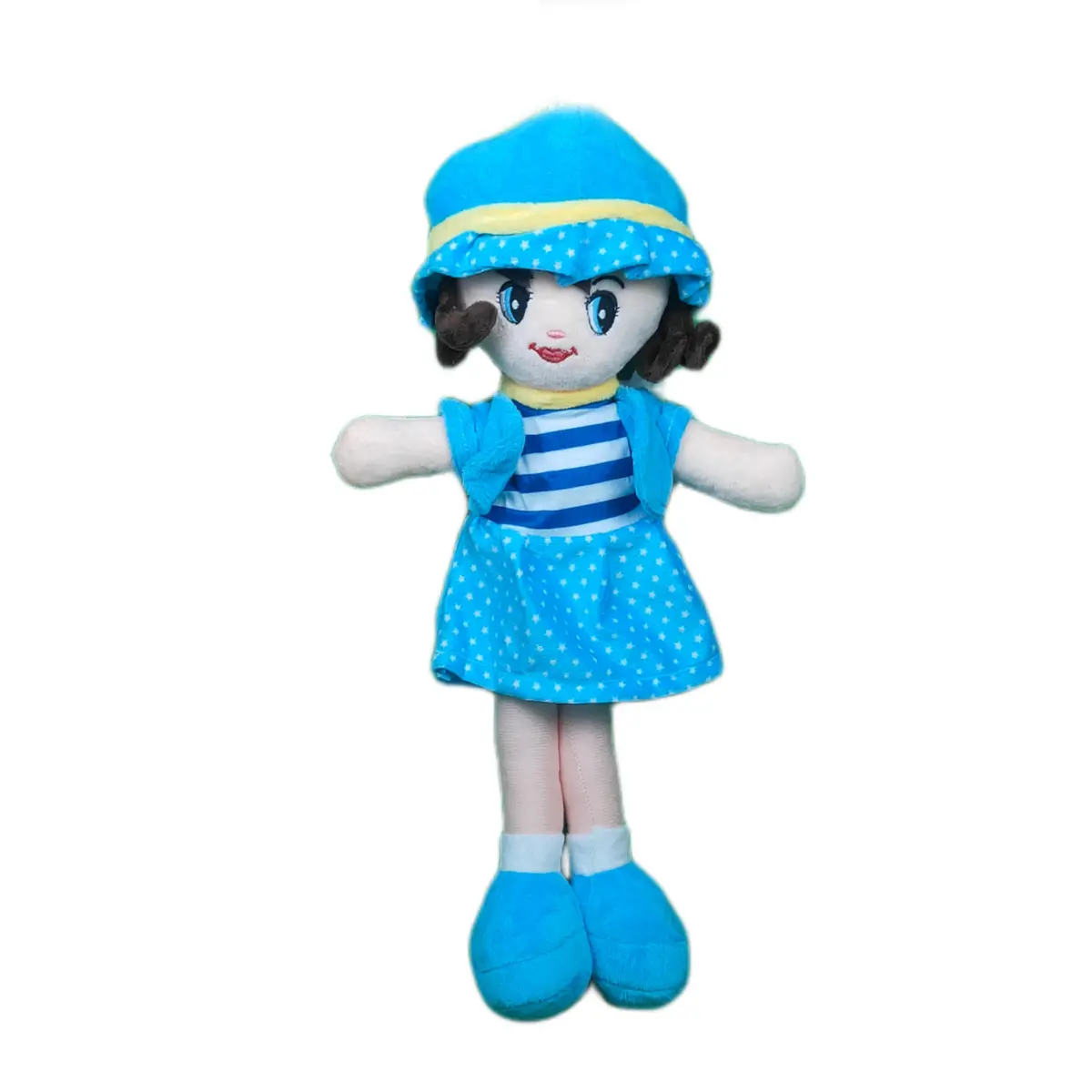 Play Hour Winky Rag Doll Plush Soft Toy Wearing Blue Dress For Ages 3 Years And Up, 40Cm 1