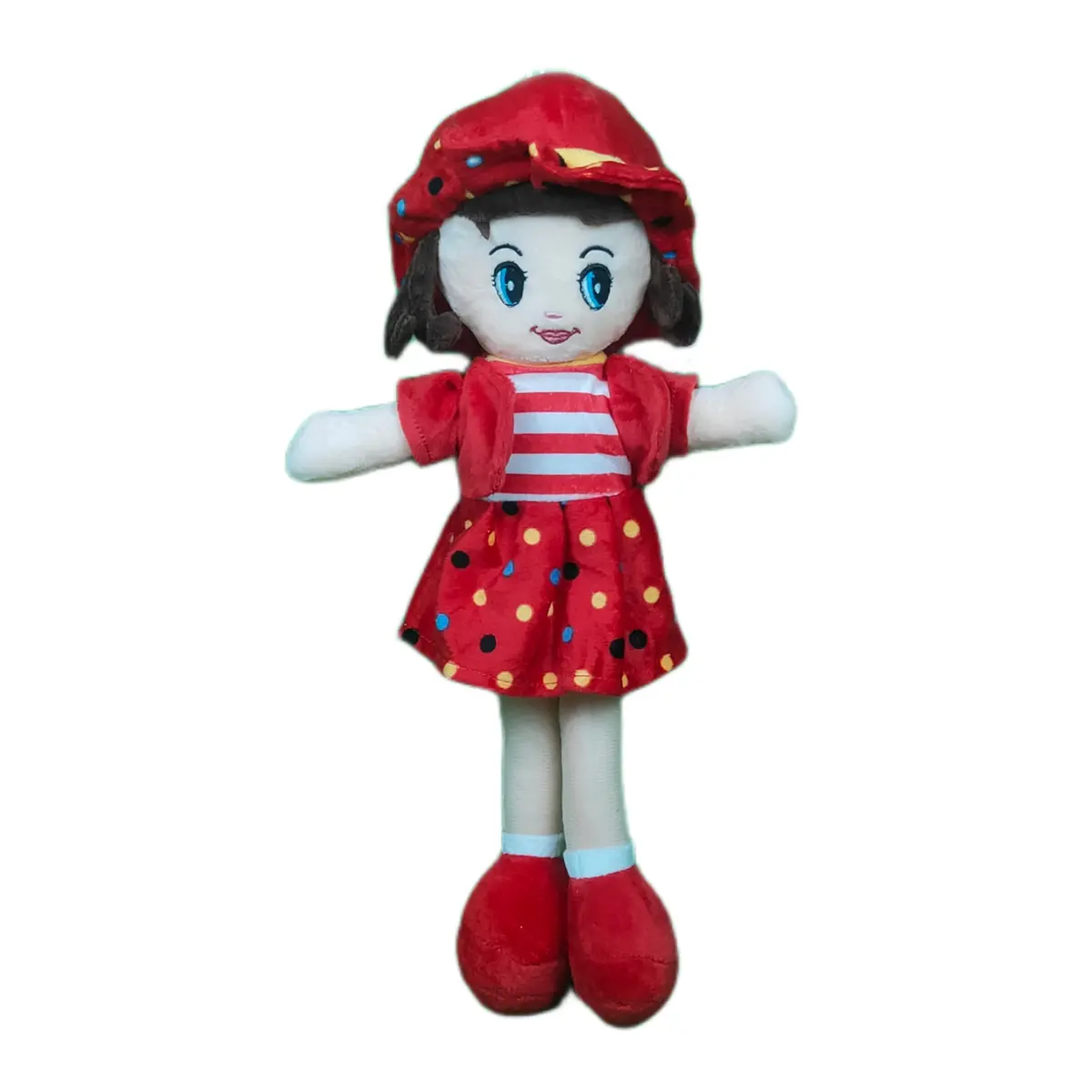 Play Hour Winky Rag Doll Plush Soft Toy Wearing Red Dress For Ages 3 Years And Up, 40Cm 1