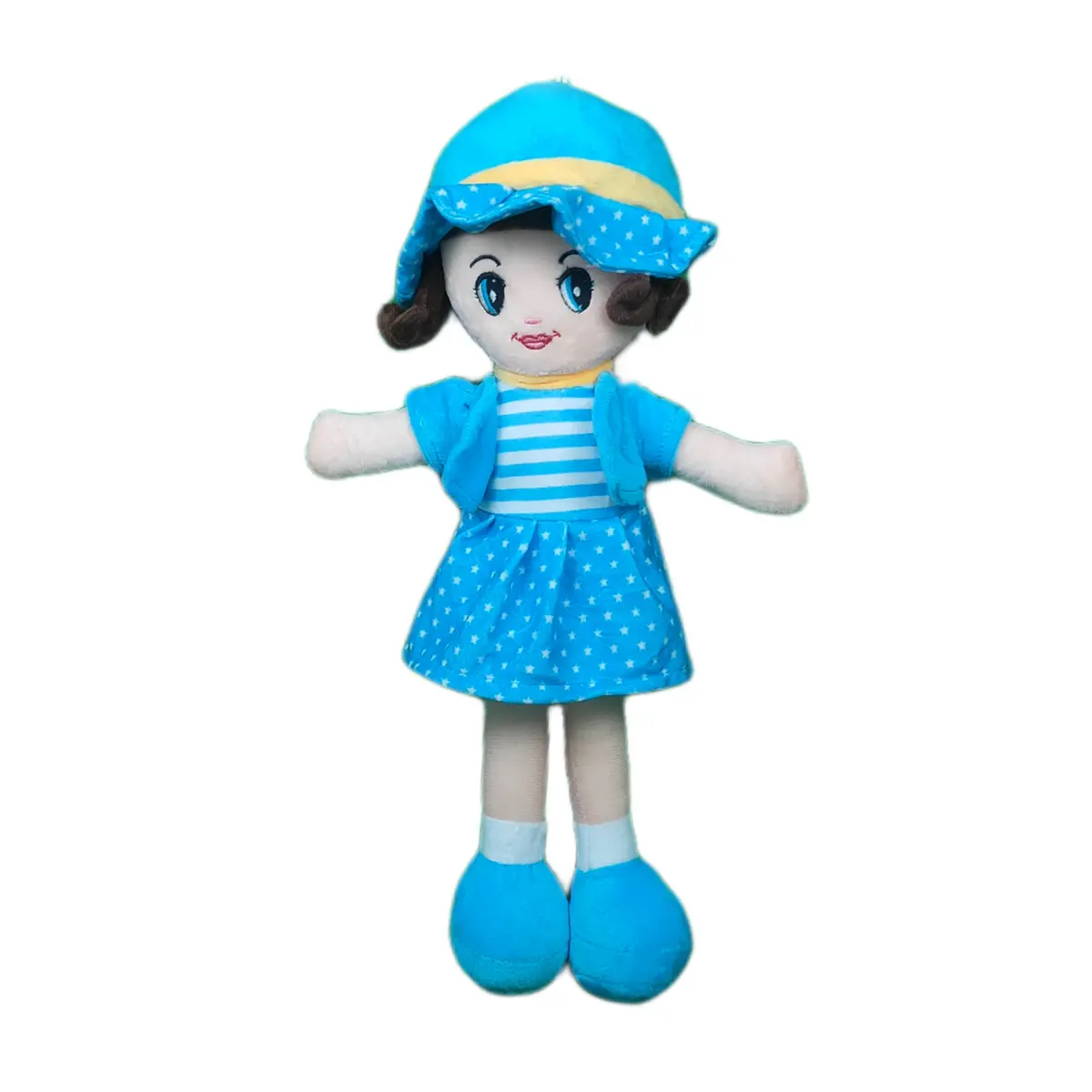 Play Hour Winky Rag Doll Plush Soft Toy Wearing Sky Dress For Ages 3 Years And Up, 40Cm 1