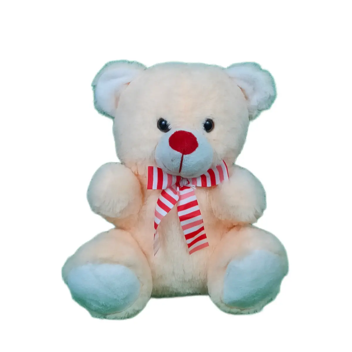 Play Hour Wonder Teddy Bear Plush Soft Toy With Bow For Ages 3 Years And Up - Cream, 30Cm 1