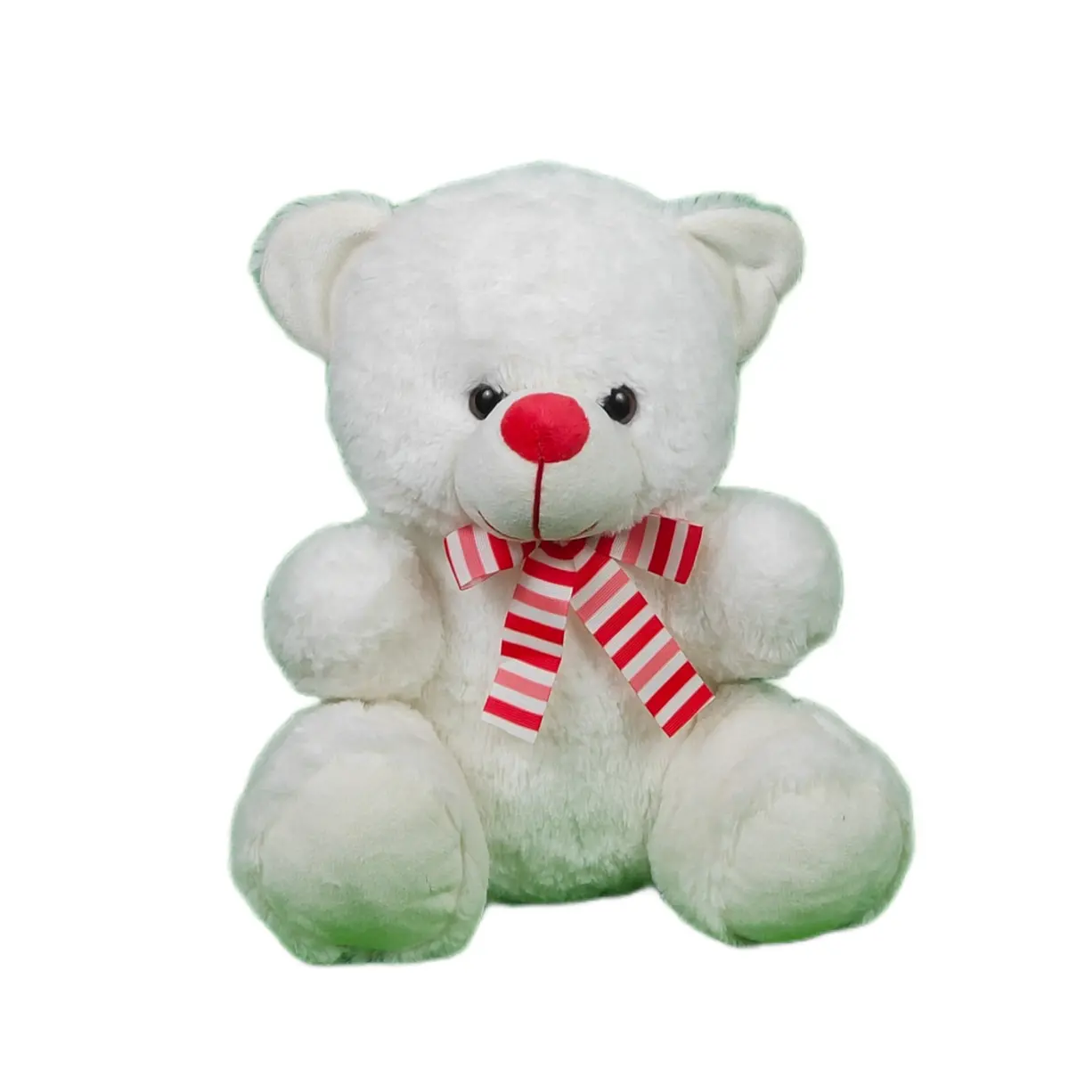 Play Hour Wonder Teddy Bear Plush Soft Toy With Bow For Ages 3 Years And Up - White, 30Cm 1