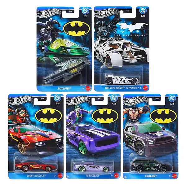 Hot Wheels 2026 Dc Comics Batman-Themed Silver Celebration Series 1:64 Scale - Set Of 5 Cars 1