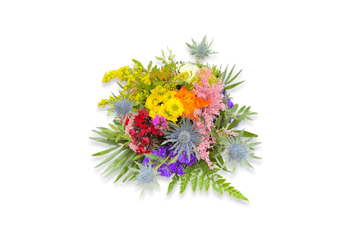 Schnittblumen - Wildgebundener Blumenstrauß Mit Disteln 1