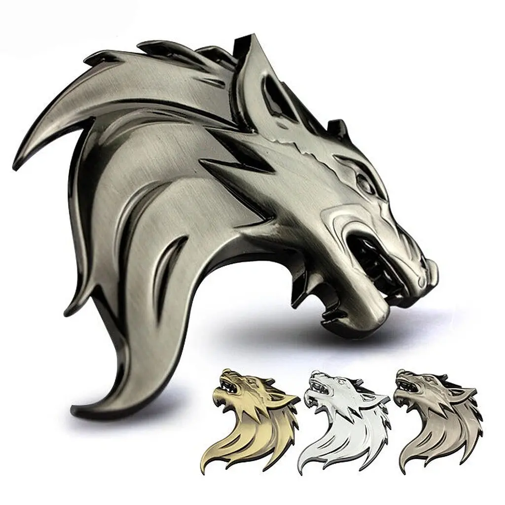 Wolf 3D Car Badge Sticker (Set Of 2) 1