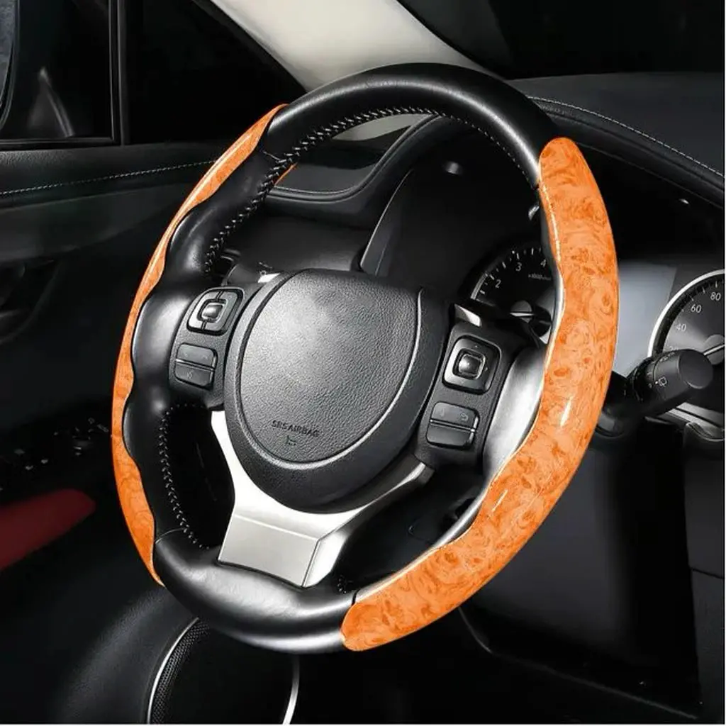 Wooden Grip Steering Wheel Covers 1