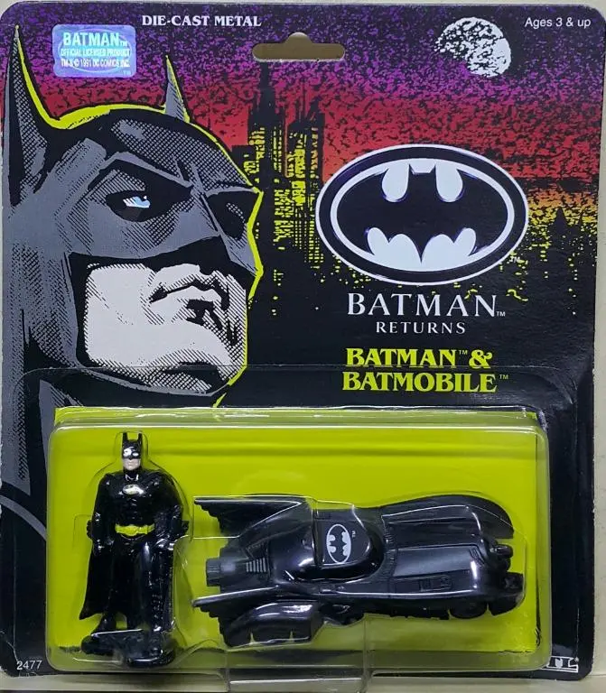 Ertl 02477 蝙蝠俠再戰風雲 壓鑄金屬製品 蝙蝠俠 與 蝙蝠車 套裝 Batman Returns Die-Cast Metal Batman & Batmobile (官倉) 1128766374 1