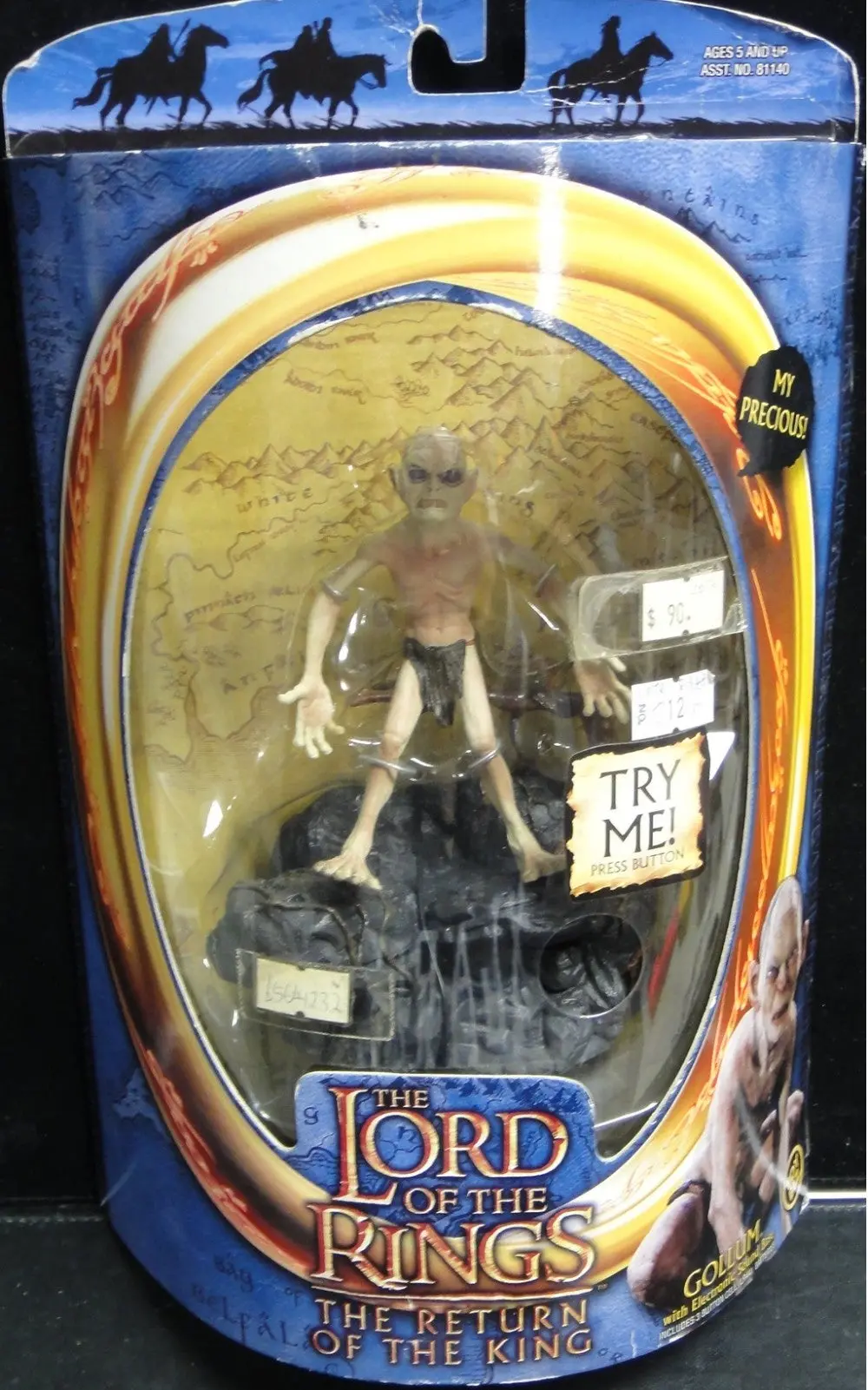 Toy Biz 魔戒三部曲 王者再臨 咕嚕 史麥戈 安迪薛堅斯 The Lord Of The Rings The Return Of The King Gollum With Electronic Sound Base Smeagol Andy Serkis (Lotr-81348) B5641232 1