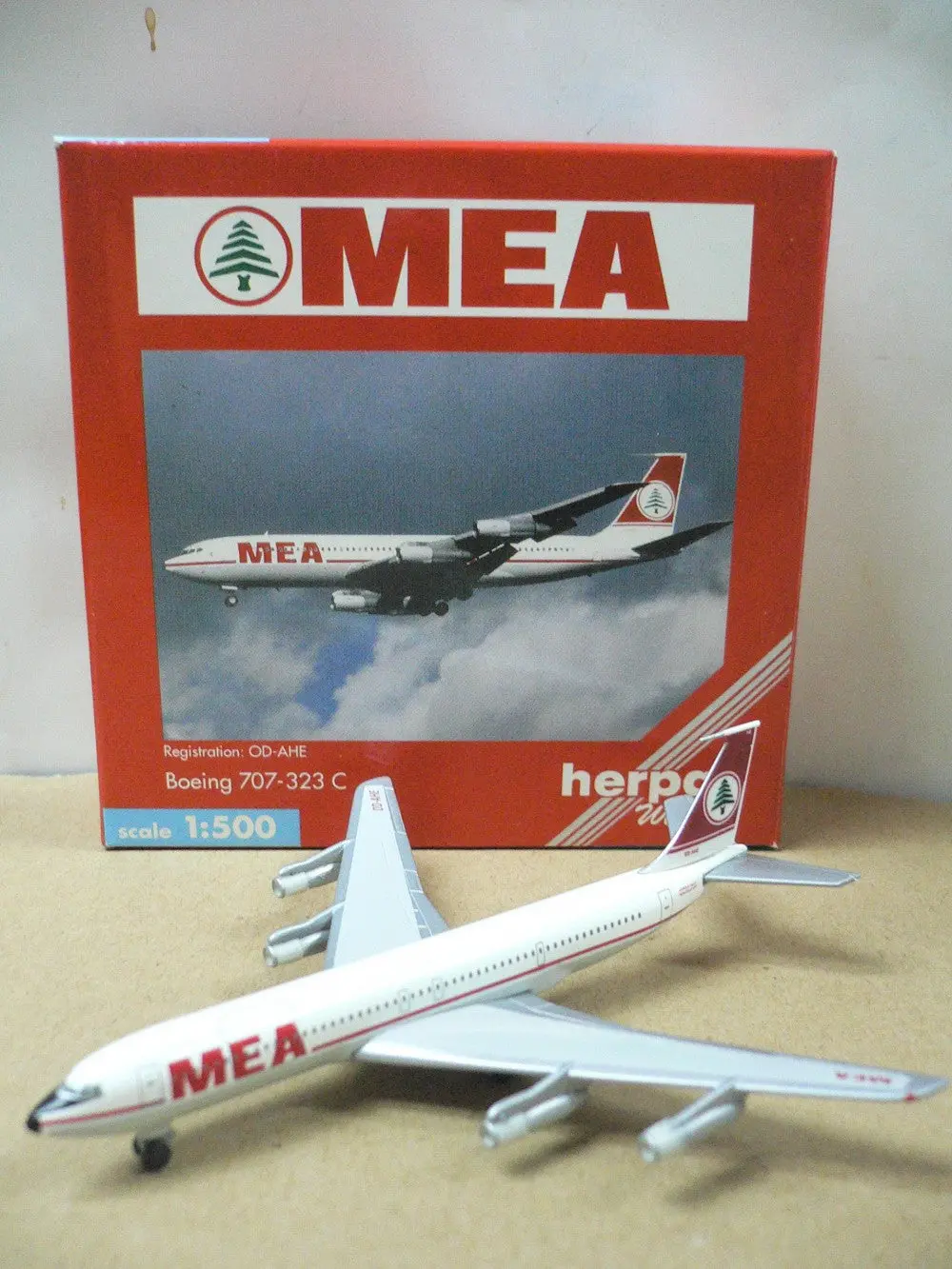 Herpa Wings 1/500 Aviation Center Wings Alliance Exclusive Models Mea B707-323C (511674) Od-Ahe (Pa0) 1